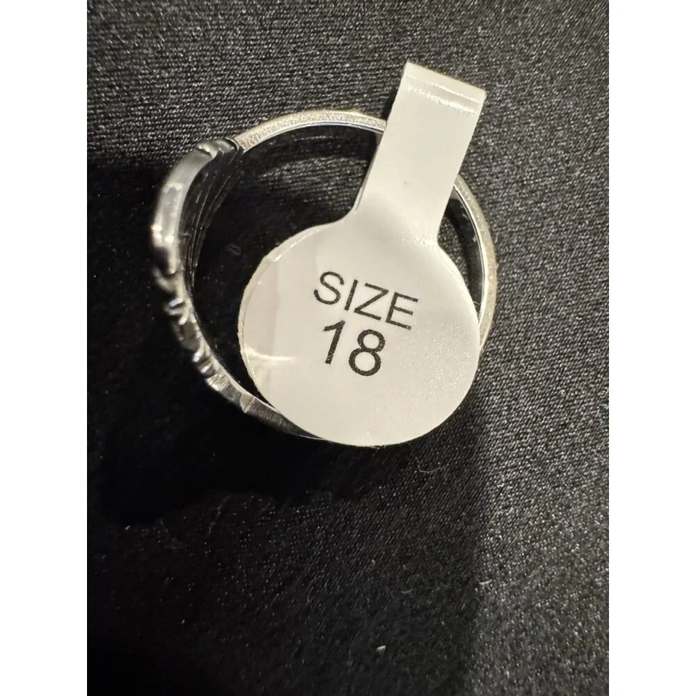 Acero Stainless Steel Silvertone Heart Ring Women's 18 US 8 NEW